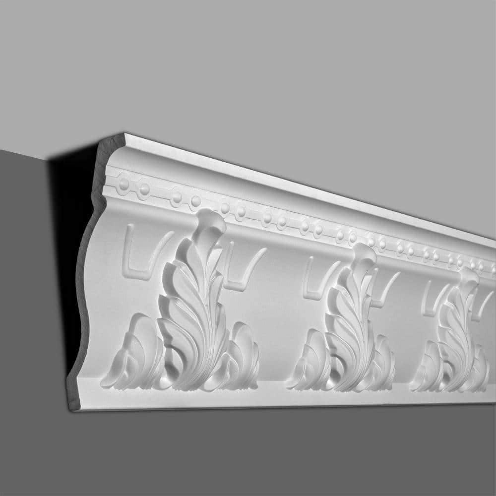 American Pro Decor 3-7/8 in. x 9 in. x 96 in. Leaves Polyurethane Crown Moulding Pro Pack 16 LF (2-Pack)