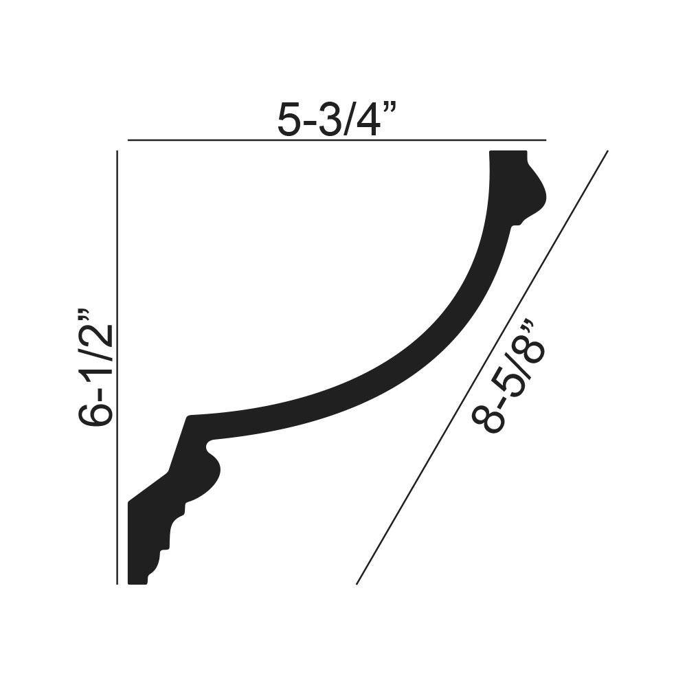 American Pro Decor 5-3/4 in. x 6-1/2 in. x 94-1/2 in. Plain Polyurethane Crown Moulding Pro Pack 15-1/2 LF (2-Pack)