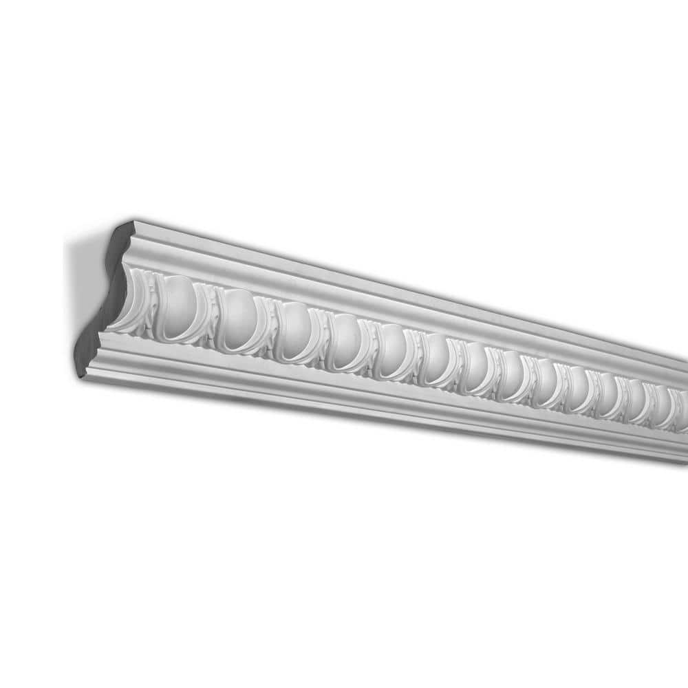 American Pro Decor 2-9/16 in. x 3-1/8 in. x 90-1/2 in. Egg and Dart Polyurethane Crown Moulding Pro Pack 30 LF (4-Pack)
