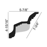 American Pro Decor 5-7/8 in. x 4-15/16 in. x 94-1/2 in. Decorative Polyurethane Crown Moulding Pro Pack 15-1/2 LF (2-Pack)