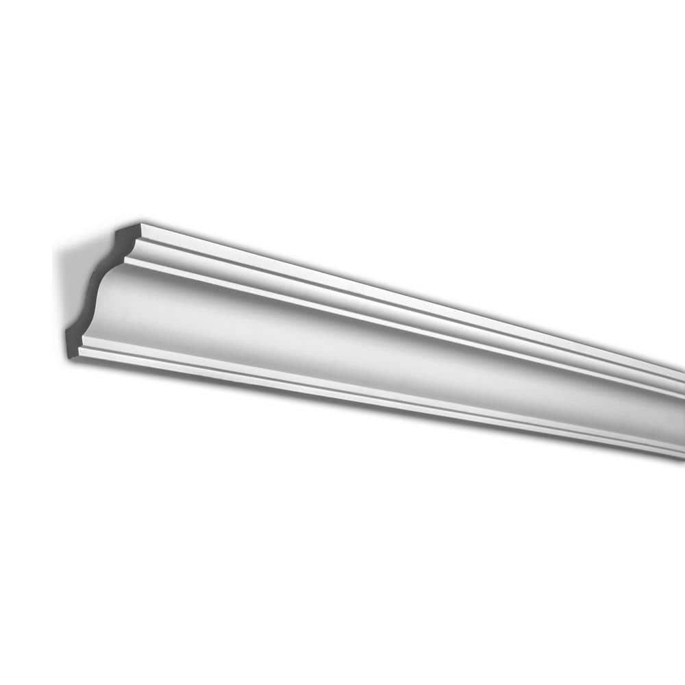 American Pro Decor 2-3/4 in. x 2-3/4 in. x 94-1/2 in. Plain Polyurethane Crown Moulding Pro Pack 31-1/2 LF (4-Pack)