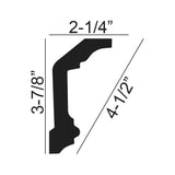 American Pro Decor 2-1/4 in. x 3-7/8 in. x 94-1/2 in. Plain Polyurethane Crown Moulding Pro Pack 31-1/2 LF (4-Pack)