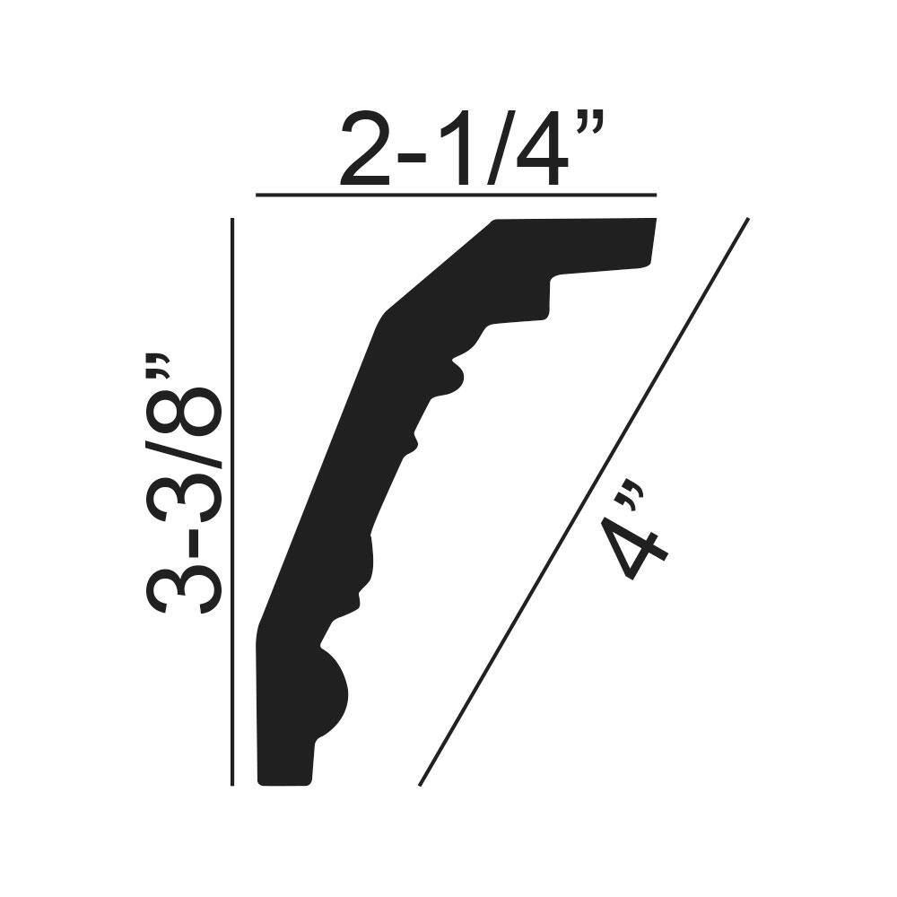 American Pro Decor 2-1/4 in. x 3-3/8 in. x 94-1/2 in. Floral Polyurethane Crown Moulding Pro Pack 47 LF (6-Pack)