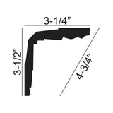 American Pro Decor 3-1/4 in. x 3-1/2 in. x 94-1/2 in. Lamb's Tongue Polyurethane Crown Moulding Pro Pack 47 LF (6-Pack)