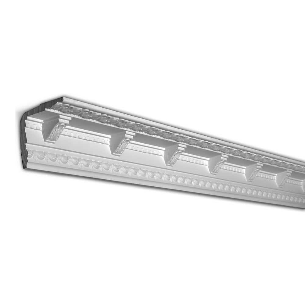 American Pro Decor 3-1/4 in. x 3-1/2 in. x 94-1/2 in. Lamb's Tongue Polyurethane Crown Moulding Pro Pack 47 LF (6-Pack)