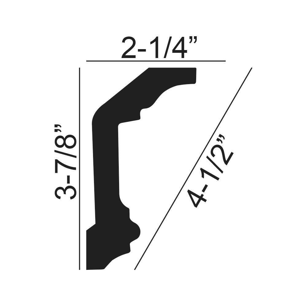 American Pro Decor 2-1/4 in. x 3-7/8 in. x 94-1/2 in. Plain Polyurethane Crown Moulding Pro Pack 39 LF (5-Pack)
