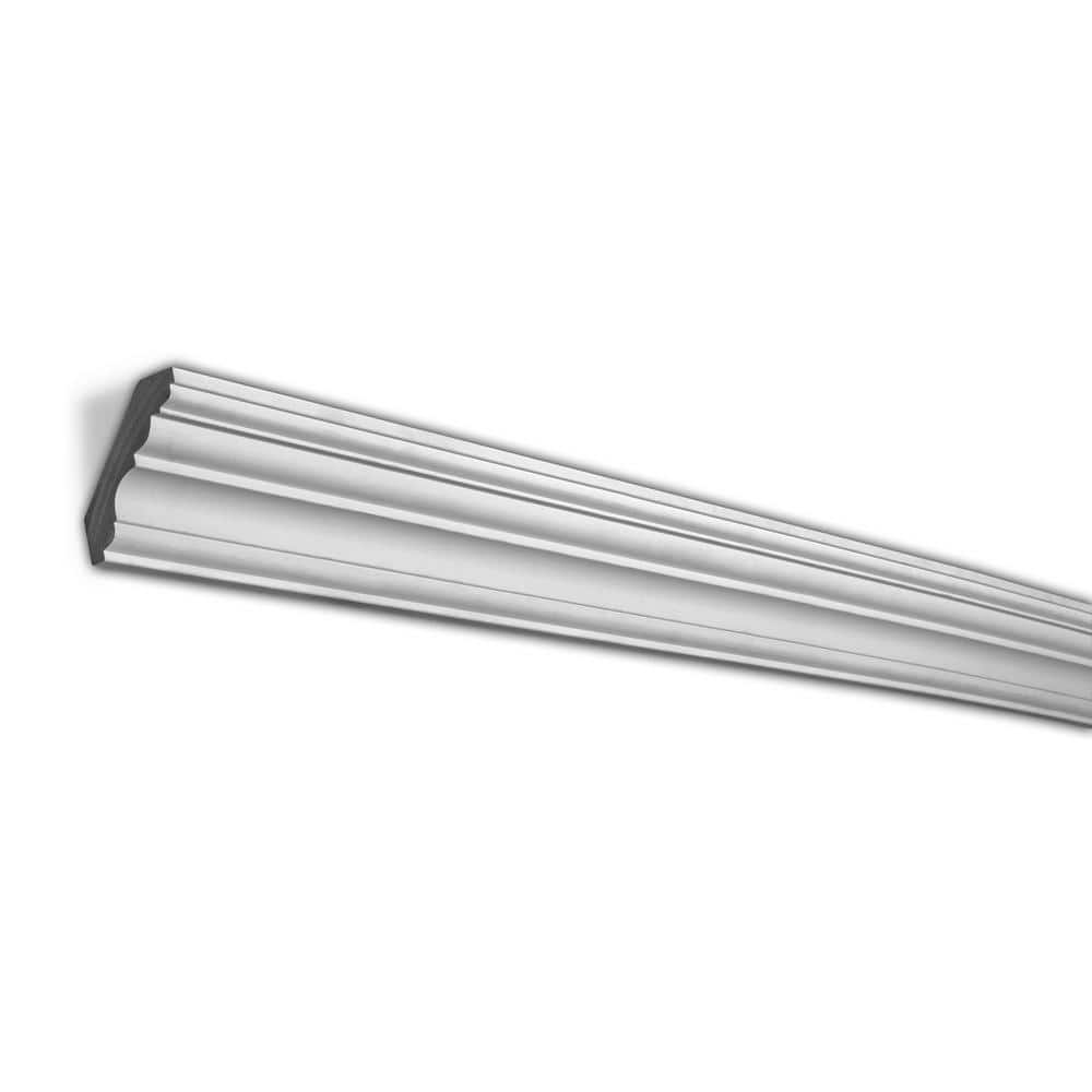 American Pro Decor 2-3/16 in. x 2-5/8 in. x 96 in. Plain Polyurethane Crown Moulding 48 LF (6-Pack)