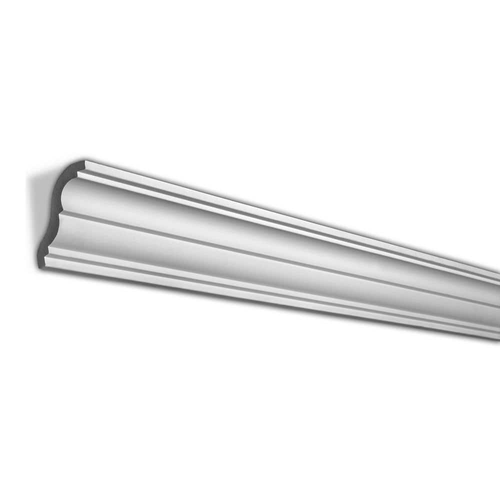 American Pro Decor 2-3/8 in. x 3-1/8 in. x 96 in. Plain Polyurethane Crown Moulding 48 LF (6-Pack)