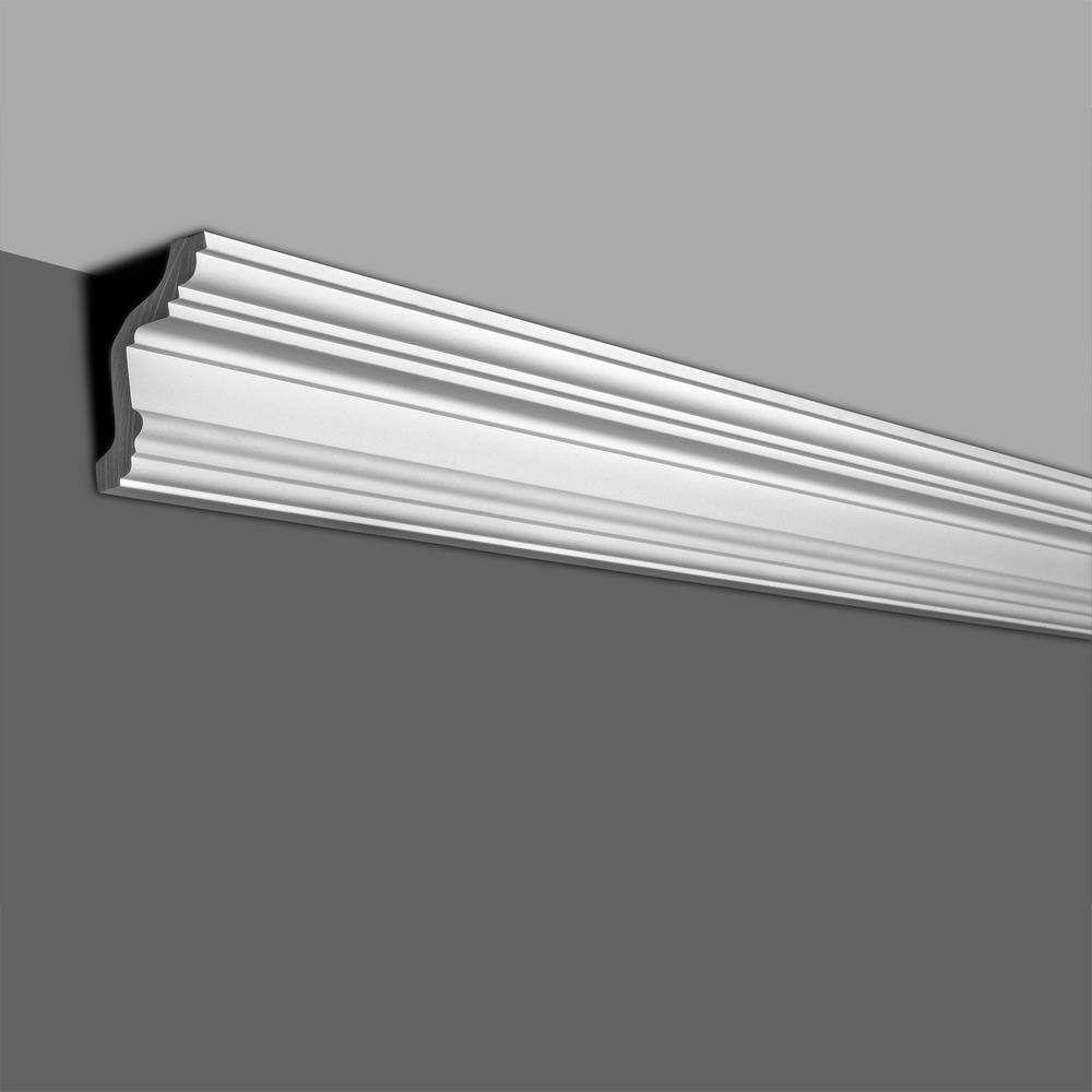 American Pro Decor 2-9/16 in. x 3-1/2 in. x 96 in. Plain Polyurethane Crown Moulding 16 LF (2-Pack)
