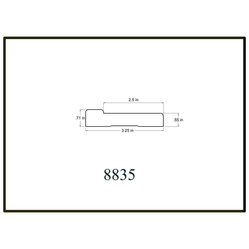 HOUSE OF FARA 8835 3/4 in. x 3-1/4 in. x 96 in. MDF Casing Moulding