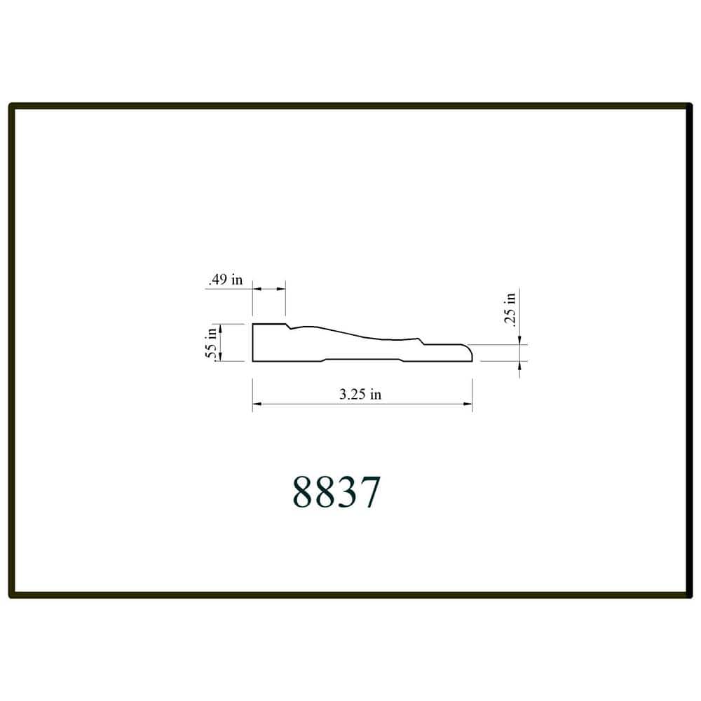 HOUSE OF FARA 8837 5/8 in. x 3-1/4 in. x 96 in. MDF Colonial Casing Moulding