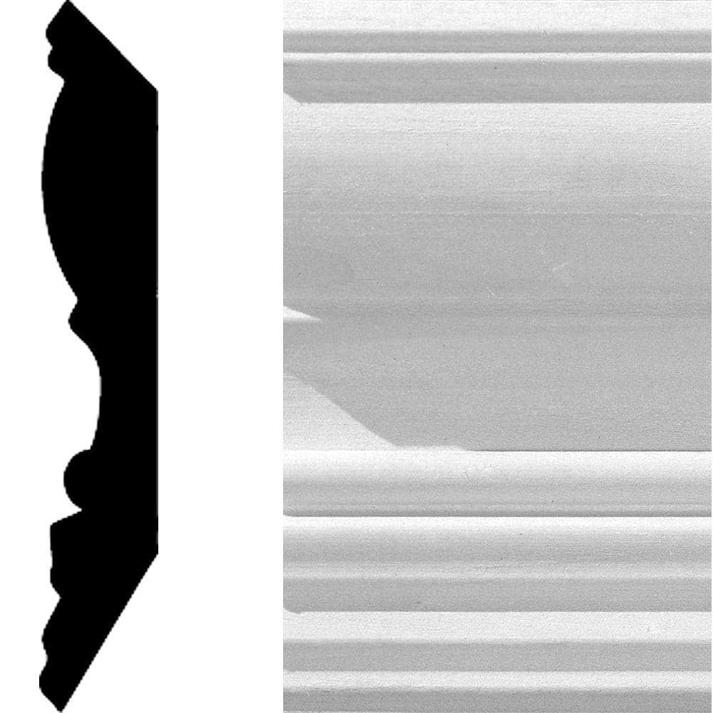 HOUSE OF FARA 8659 3/4 in. x  4 1/2 in. x  96 in. Primed MDF Crown Moulding (1-Piece − 8 Total Linear Feet)
