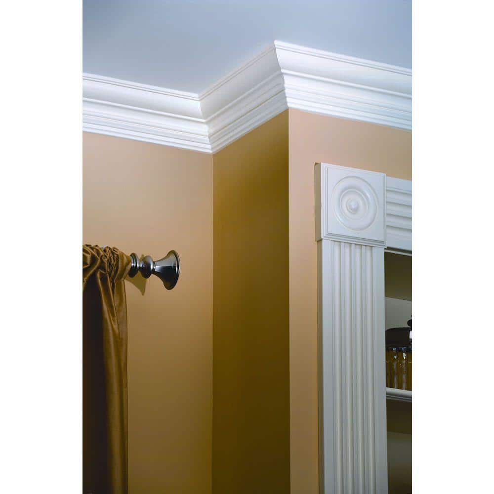 HOUSE OF FARA 8659 3/4 in. x  4 1/2 in. x  96 in. Primed MDF Crown Moulding (1-Piece − 8 Total Linear Feet)