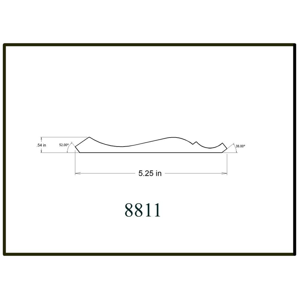 HOUSE OF FARA 9/16 in. x 5-1/4 in. x 96 in. MDF Primed Crown Moulding
