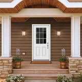 32 in. x 80 in. 9 Lite Primed Fiberglass Prehung Entry Door with Brickmould
