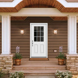 36 in. x 80 in. 9 Lite Primed Fiberglass Prehung Front Door with Brickmould