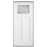 Masonite 36 x 80 in. Craftsman 6 Lite Left Hand Inswing Primed Smooth Fiberglass Prehung Front Door, No Brickmold