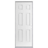 Masonite 6-Panel Primed Smooth Fiberglass Prehung Front Door, Left-Hand Inswing, 30 in. x 80 in.