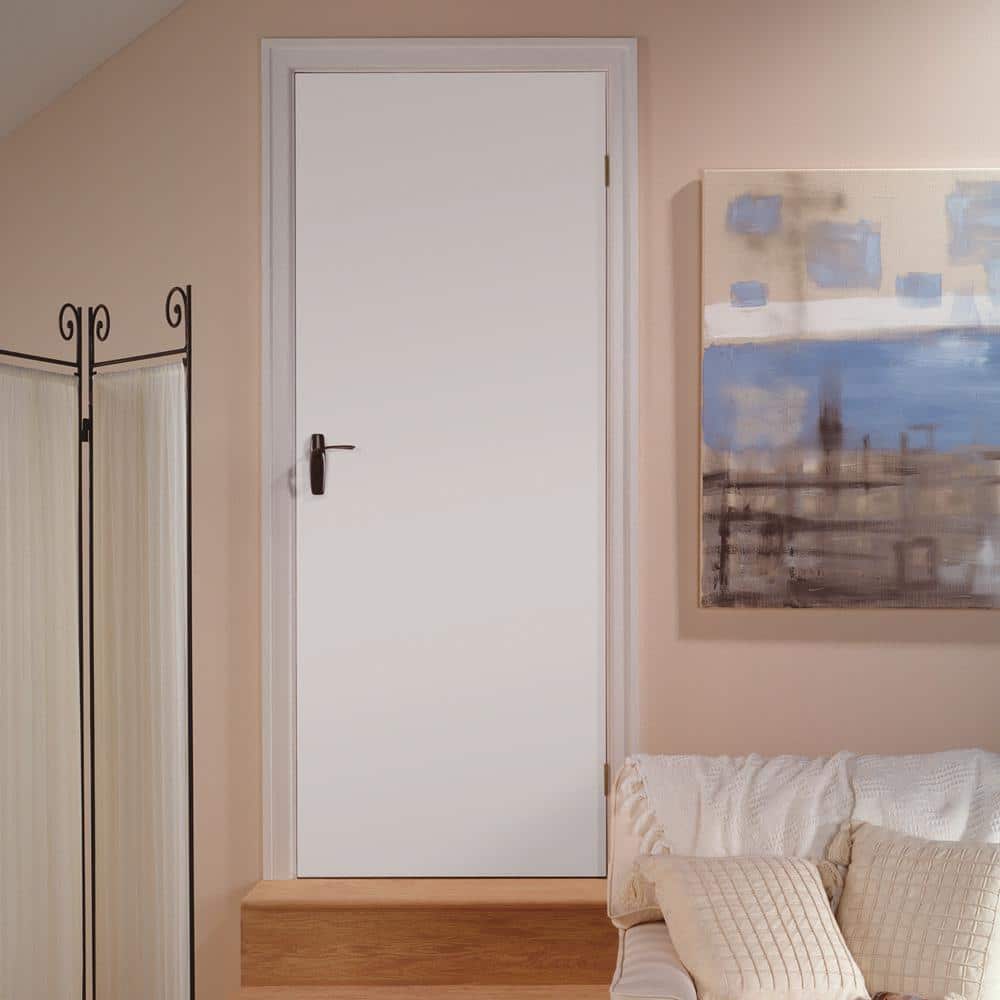 Masonite 30 in. x 80 in. Primed Smooth Flush Hardboard Hollow Core Composite Interior Door Slab with Bore