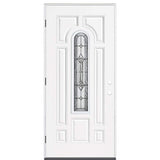 Masonite 36 in. x 80 in. Providence Center Arch Right-Hand Outswing Primed Steel Prehung Front Exterior Door