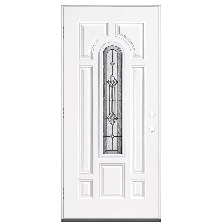 Masonite 36 in. x 80 in. Providence Center Arch Right-Hand Outswing Primed Steel Prehung Front Exterior Door