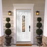 Masonite 36 in. x 80 in. Providence Center Arch Right-Hand Outswing Primed Steel Prehung Front Exterior Door