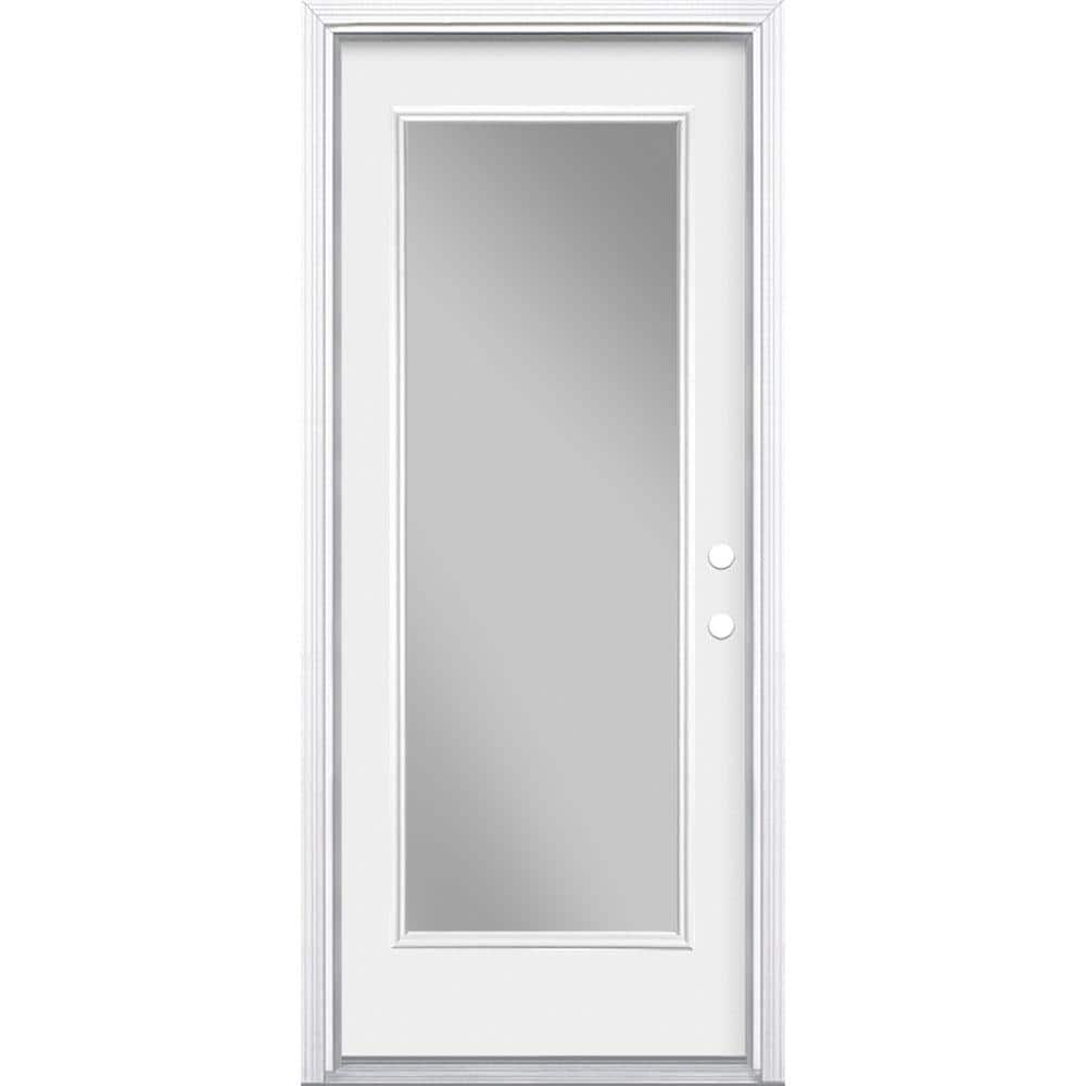 Masonite Premium 9 Lite Primed Steel Prehung Front Door, Right-Hand Inswing, No Brickmold, 36 in. x 80 in.