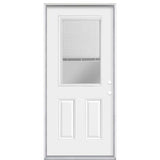 Masonite 36 in. x 80 in. Premium Clear 1/2-Lite Mini-Blind Left Hand Inswing Primed Steel Prehung Front Exterior Door