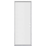 Masonite 30 in. x 80 in. Premium Flush Left-Hand Inswing Primed Steel Prehung Front Exterior Door (No Brickmold)