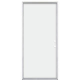 Masonite 36 in. x 80 in. Premium Flush Left Hand Inswing Primed Steel Prehung Exterior Door No Brickmold