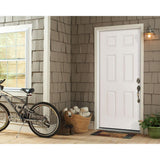 Masonite 36 in. x 80 in. Premium 6-Panel Left-Hand Inswing Primed Steel Prehung Front Exterior Door with Brickmold
