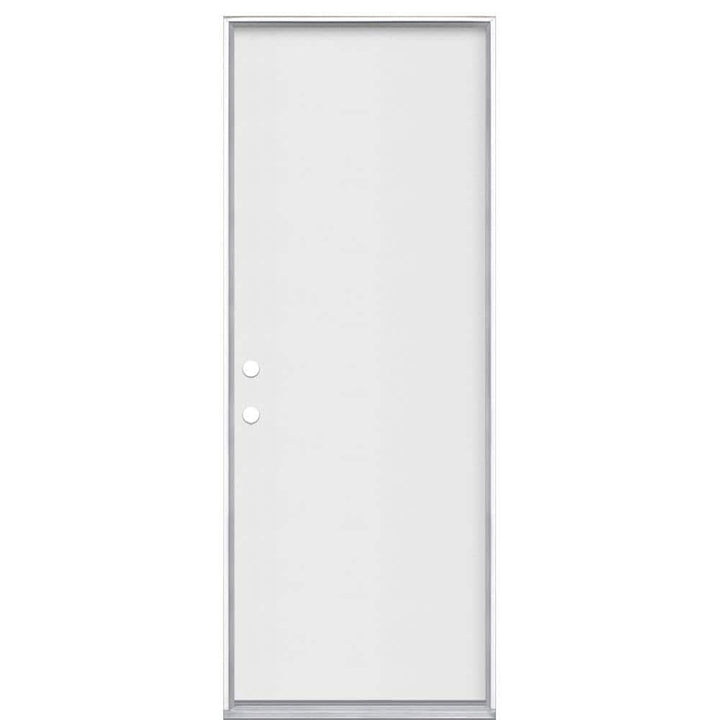 Masonite 30 in. x 80 in. Premium Flush Right-Hand Inswing Primed White Steel Prehung Front Exterior Door