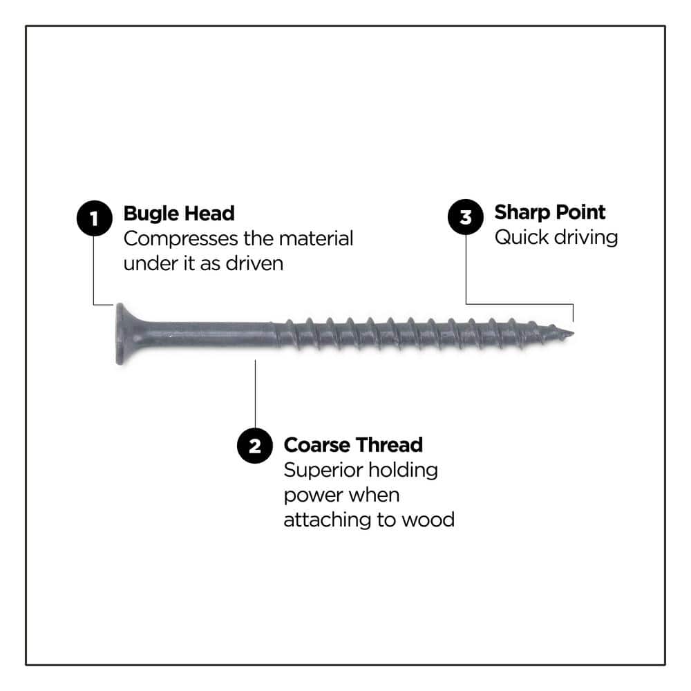 PRO-FIT #9 x 2-1/2 in. T25 Star Drive Bugle Head Grey Wood Deck Screws 25 lbs. (2350)