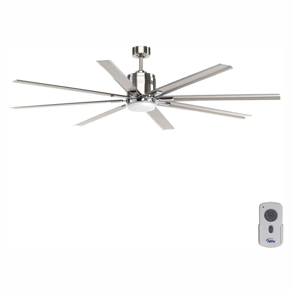 Progress Lighting Vast Collection 72 in. 18W LED 8-Blade Ceiling Fan with Remote, Brushed Nickel