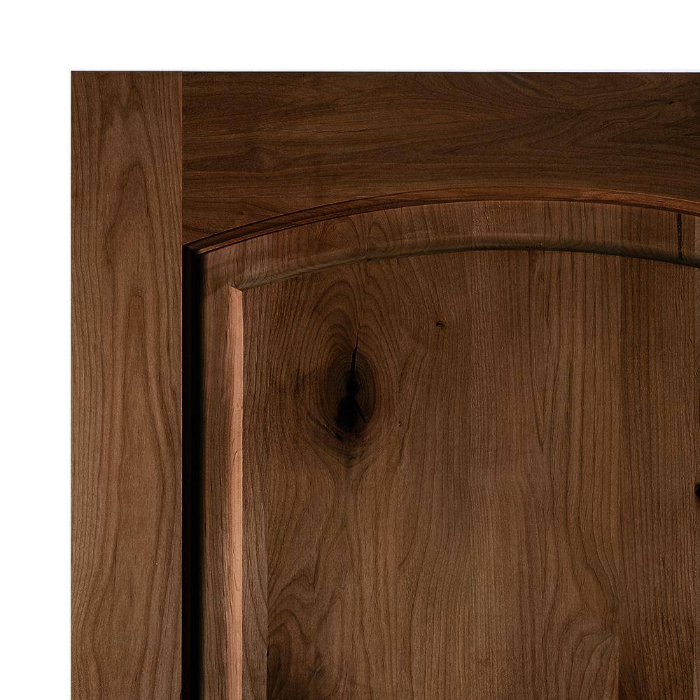 Krosswood Doors 36 in. x 80 in. Rustic Knotty Alder Arch Top Provincial Stain Right-Hand Inswing Wood Single Prehung Front Door