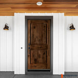Krosswood Doors 36 in. x 80 in. Rustic Knotty Alder Arch Top Provincial Stain Right-Hand Inswing Wood Single Prehung Front Door