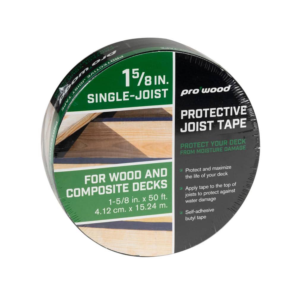 ProWood 1-5/8 in. x 50 ft. Black Butyl Deck Joist Tape for under Decking Board