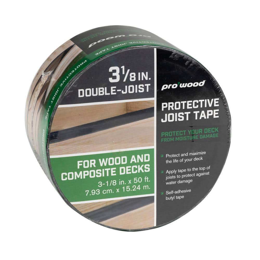 ProWood 3-1/8 in. x 50 ft. Black Butyl Deck Joist Tape for under Decking Board