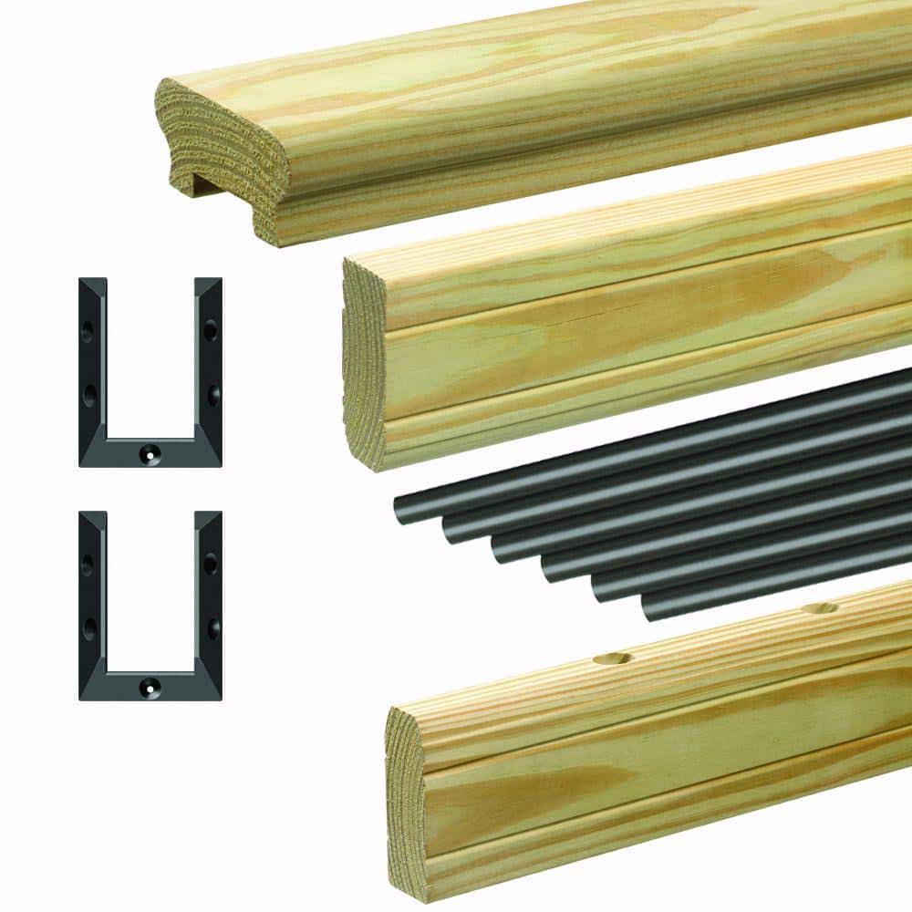 ProWood Pressure-Treated 6 ft. Aluminum Southern Yellow Pine Rail Kit