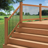 ProWood 6 ft. Aluminum Cedar-Tone Southern Yellow Pine Deck Railing Kit