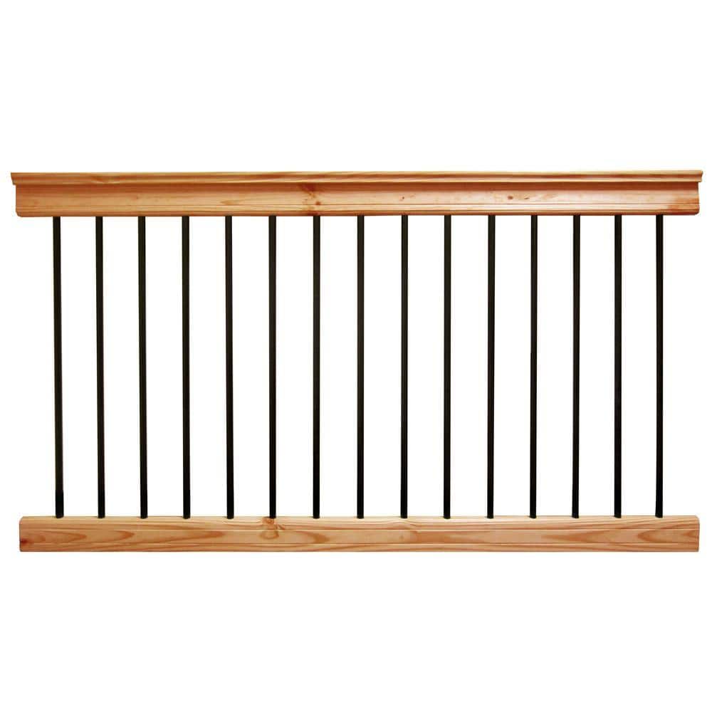 ProWood 6 ft. Aluminum Cedar-Tone Southern Yellow Pine Deck Railing Kit