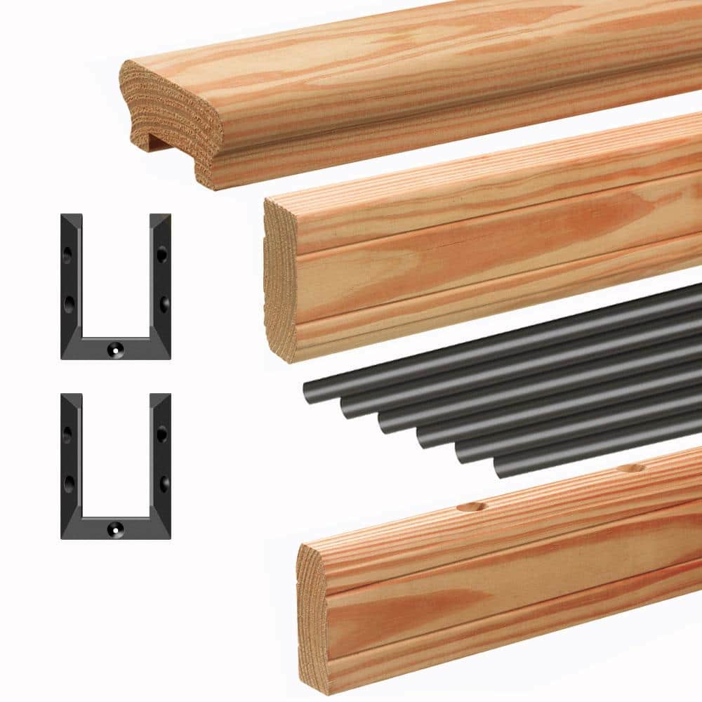 ProWood 6 ft. Aluminum Cedar-Tone Southern Yellow Pine Deck Railing Kit
