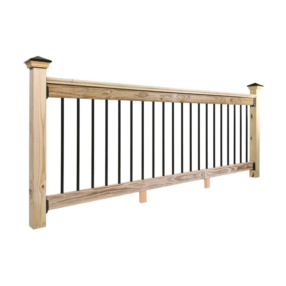 ProWood 8 ft. Aluminum Pressure-Treated Southern Yellow Pine Deck Rail Kit