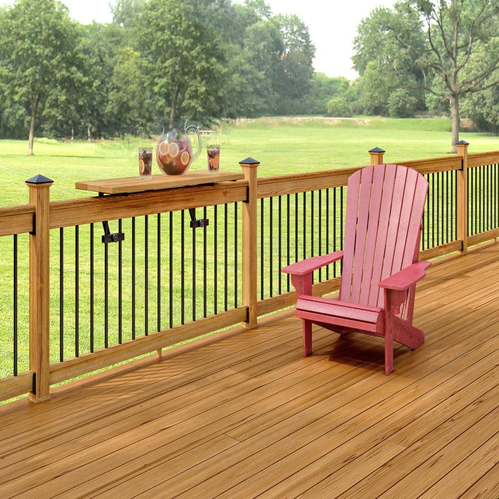 ProWood 8 ft. Aluminum Cedar-Tone Southern Yellow Pine Deck Railing Kit
