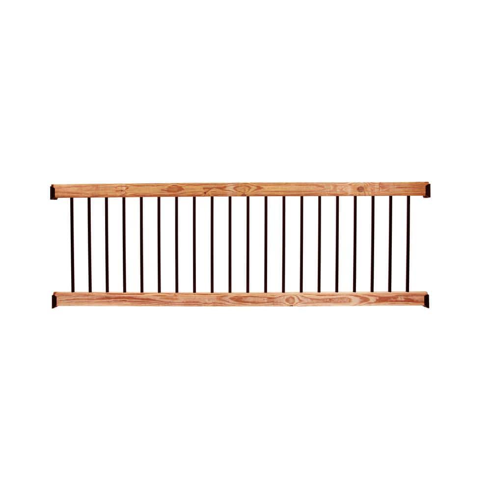 ProWood 8 ft. Aluminum Cedar-Tone Southern Yellow Pine Deck Railing Kit