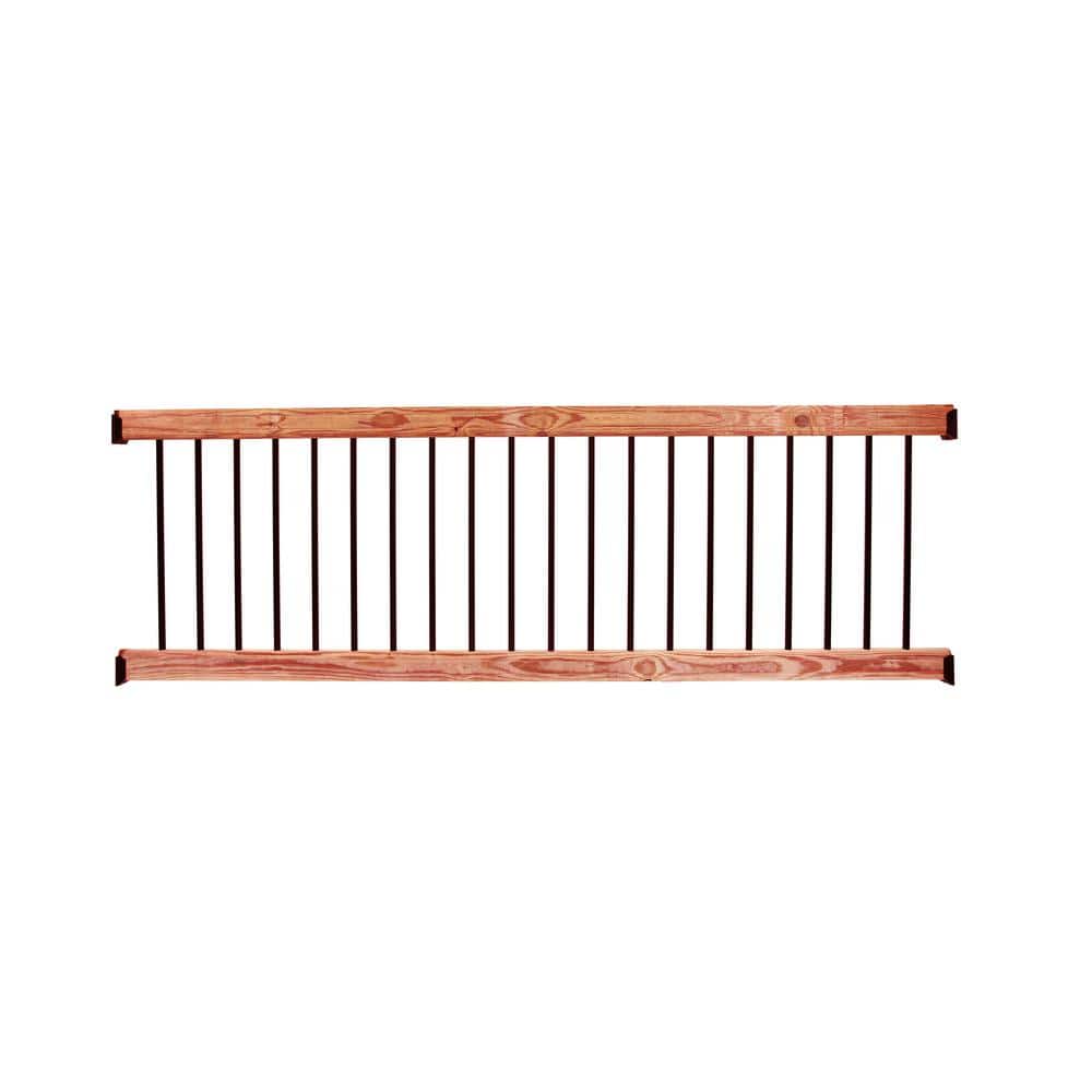 ProWood Western Red Cedar 8 ft. Railing Kit with Black Aluminum Balusters