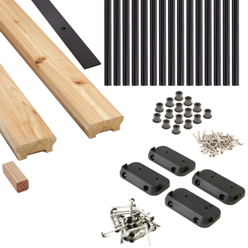 ProWood 6 ft. Cedar Moulded Rail Kit with Aluminum Round Balusters