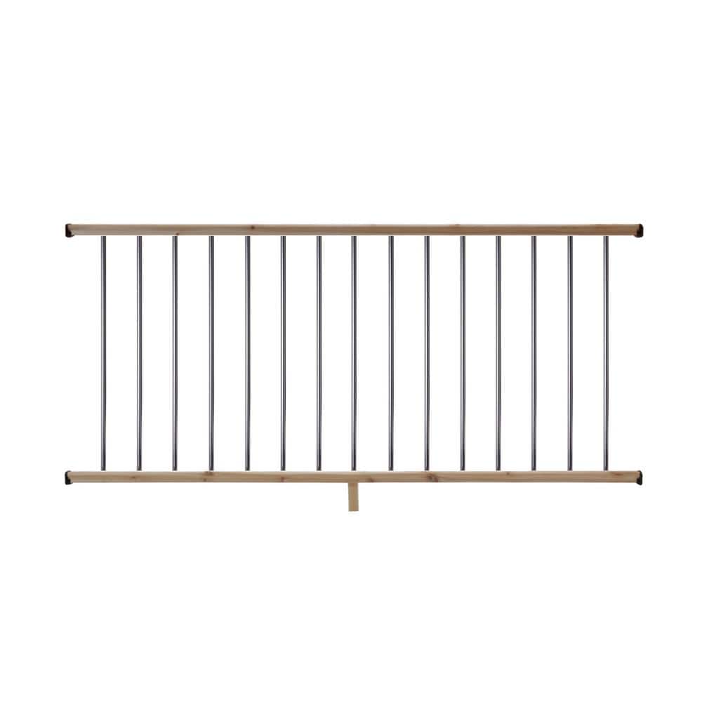 ProWood 6 ft. Cedar Moulded Rail Kit with Aluminum Round Balusters