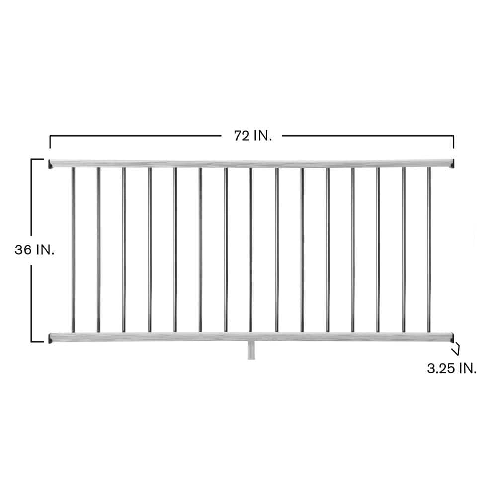 ProWood 6 ft. Cedar Moulded Rail Kit with Aluminum Round Balusters