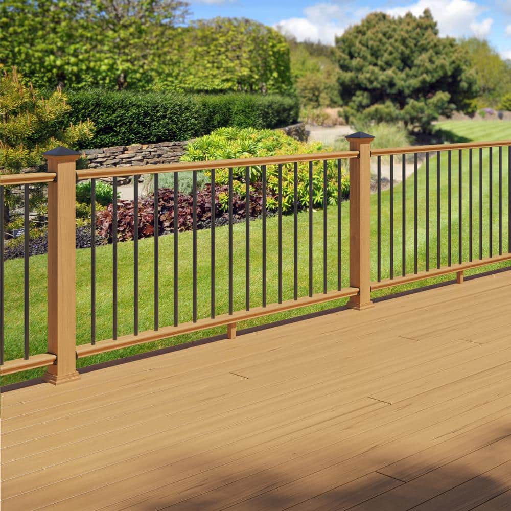 ProWood 6 ft. Cedar Moulded Rail Kit with Aluminum Round Balusters